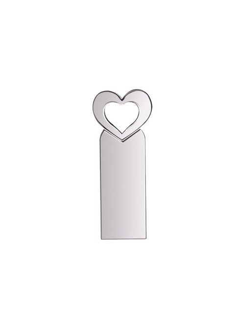 Zshqu2 Heart-Shaped USB 2.0 High Speed Metal USB Flash Drives, Capacity: 32GB(White)