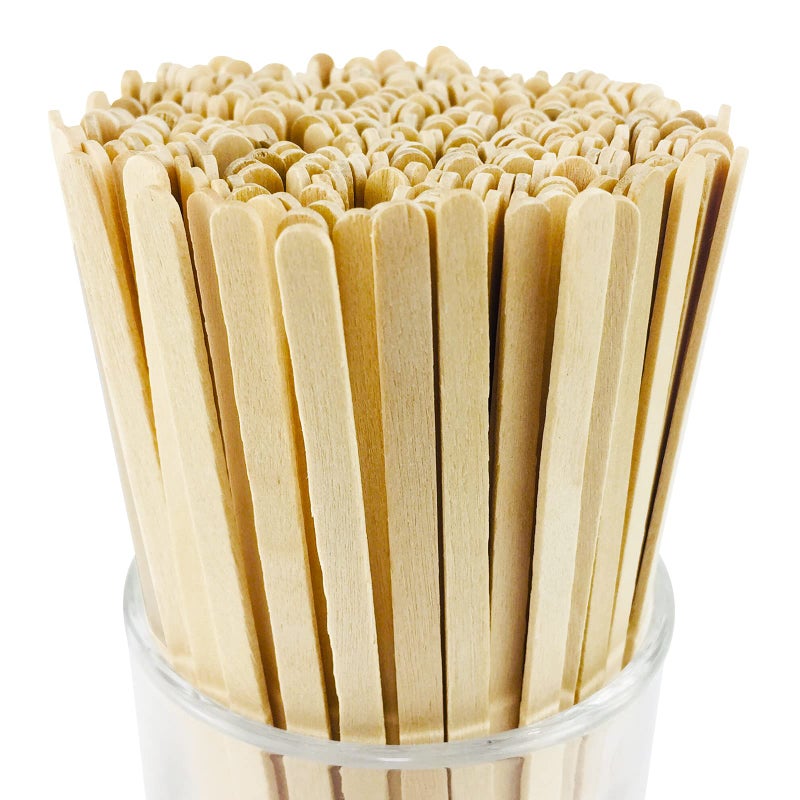 500Pcs Wooden Coffee Stir SticksDisposable Coffee Stirrers55 Inches Biodegradable Compostable EcoFriendly Wooden Stir SticksRoundEnd Birchwood Drink Beverage Stirrers