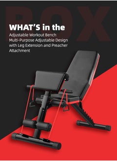 Sandinrayli Adjustable Weight Bench, Utility Weight Benches for Full Body Workout, Foldable Incline Extension/Decline Bench Press for Home Gym  - Image 2