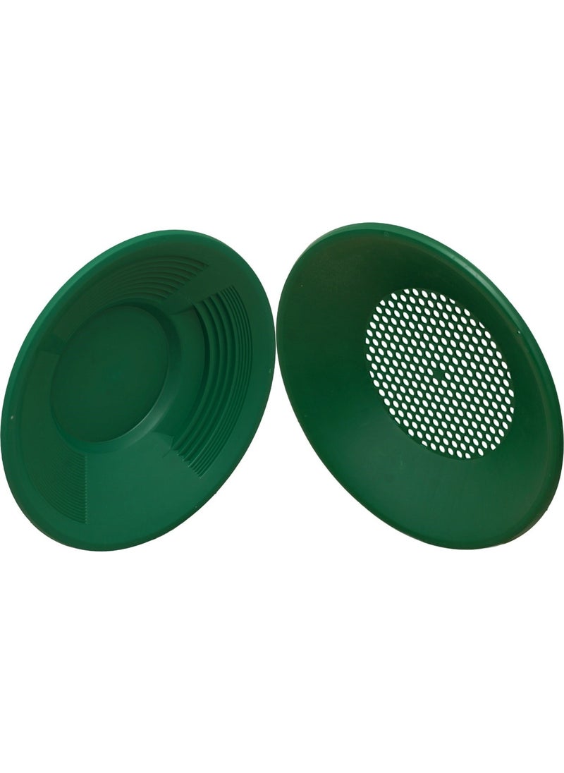 Silimo Gold Pan Gold Sieve Green + Pan Top Sieve Together Gold Search Screening Gold Washing in the Sand in the River  - Image 1