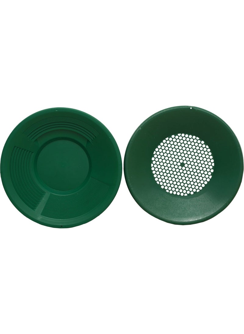 Silimo Gold Pan Gold Sieve Green + Pan Top Sieve Together Gold Search Screening Gold Washing in the Sand in the River  - Image 2