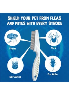 SunGrow SunGrow Detangling Pet Comb for Dogs, Cats, Ferrets, Anti-static Groomer Removes Tangles & Knots, Tear Stain Removal, Stainless Steel Pins with Rounded & Smooth Ends, White Non-slip Grip Handle, 7.4"  - Image 5