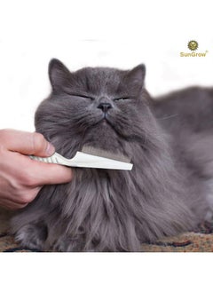 SunGrow SunGrow Detangling Pet Comb for Dogs, Cats, Ferrets, Anti-static Groomer Removes Tangles & Knots, Tear Stain Removal, Stainless Steel Pins with Rounded & Smooth Ends, White Non-slip Grip Handle, 7.4"  - Image 2