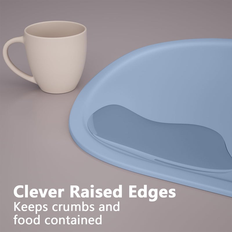 Cuddle Campus Set of 3 Silicone Placemats with Raised Edges for Kids,Toddlers,Babies, Non-Slip Dinning Table Mat, Baby Eating Mat, Food Mat Set 1 - Image 4