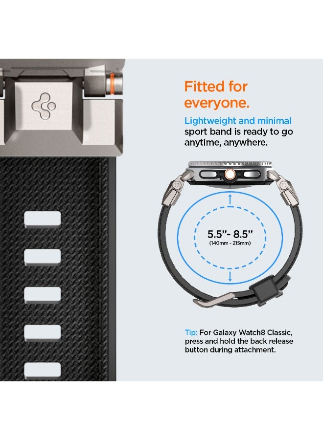 Spigen DuraPro Armor band for Galaxy Watch 8 series Compatible with Samsung Galaxy Watch 8 Classic 46mm, Galaxy Watch8 44/40mm Durable Metal Connector Strap - Black - Image 3