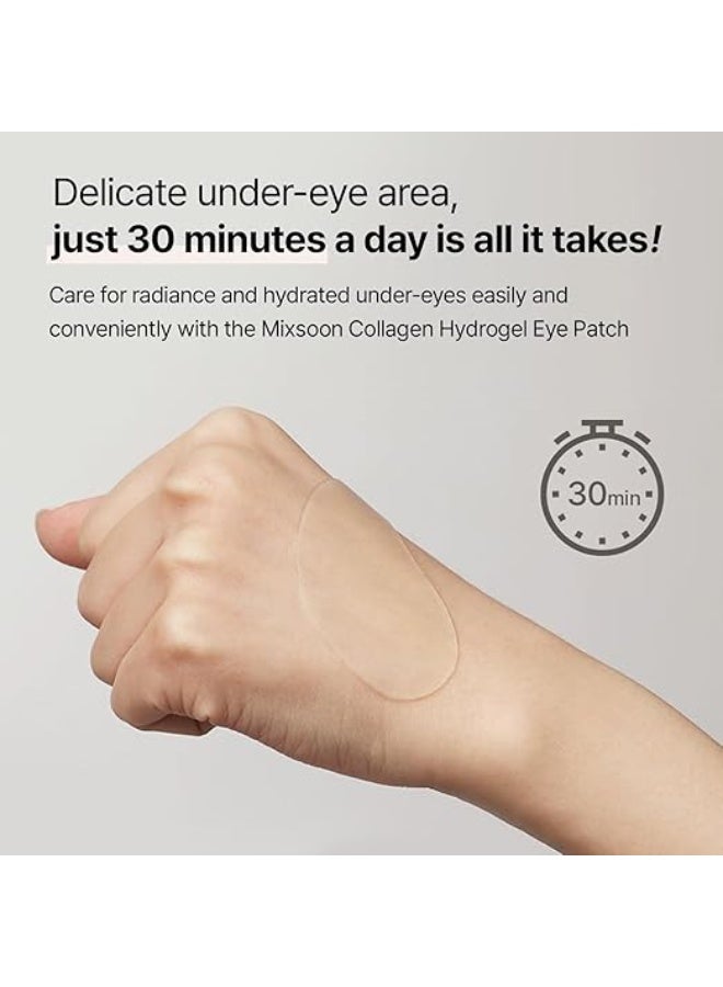 mixsoon Collagen Hydrogel Eye Patches-Hydrating Gel Eye Mask with Collagen, Peptides and Amino Acids for Smooth Under Eye Skin Care 84 g (30 pairs) Korean Glass Skin Care - Image 5