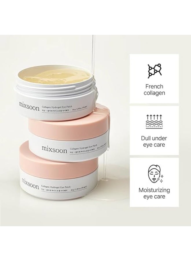 mixsoon Collagen Hydrogel Eye Patches-Hydrating Gel Eye Mask with Collagen, Peptides and Amino Acids for Smooth Under Eye Skin Care 84 g (30 pairs) Korean Glass Skin Care - Image 3