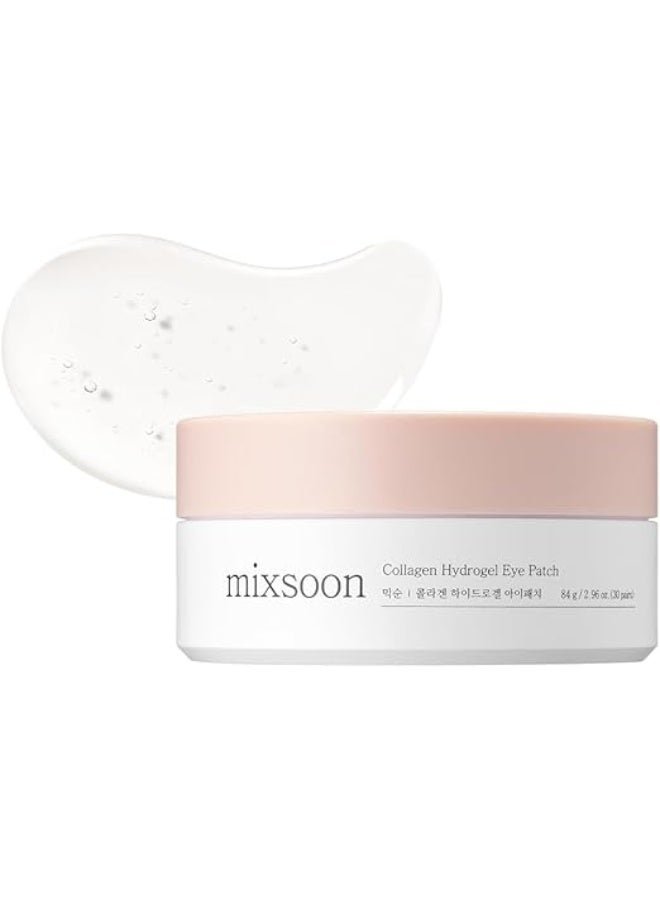 mixsoon Collagen Hydrogel Eye Patches-Hydrating Gel Eye Mask with Collagen, Peptides and Amino Acids for Smooth Under Eye Skin Care 84 g (30 pairs) Korean Glass Skin Care - Image 1