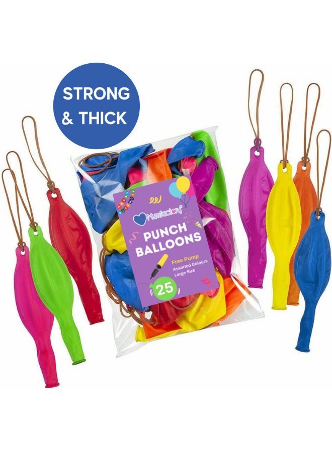 Mumfactory® 25 Large Punch Balloons for Kids | Birthday Balloons | Punch Balloons for Party Bags Fillers for Kids | Assorted Colors - Image 2