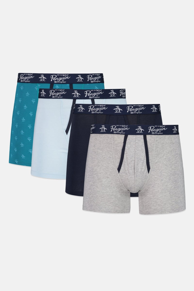 Original Penguin Men 4 Pieces Brand Logo Boxer Briefs, Multicolor - Image 1