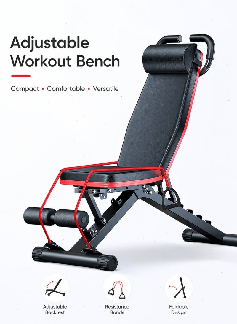 Yoawllty Weight Bench with Drawstring, Bench Press for Full Body Workout, 1100lbs Load-Bearing Fitness Bench for Home Gym - Image 1