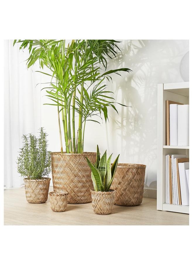 Zaboon - Plant pot, handmade bamboo, 12 cm - Image 1