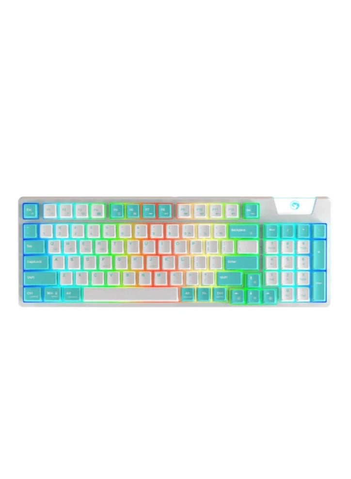 MARVO KG972W EN-BL+WH Mechanical Wireless Gaming Keyboard with Suspended GASKET Structure - Image 1