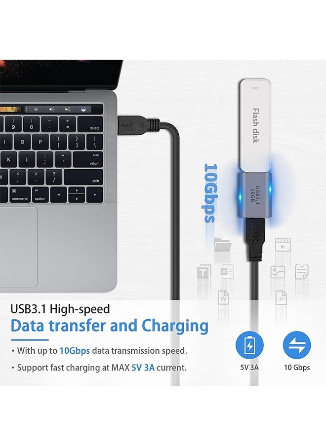 Ant USB3.1 Female to Adapter, 10Gbps USB 3.1 to Type-C Extension Converter Extender Connector Support Fast Charging for PC Laptop Charger Power Bank  - Image 4