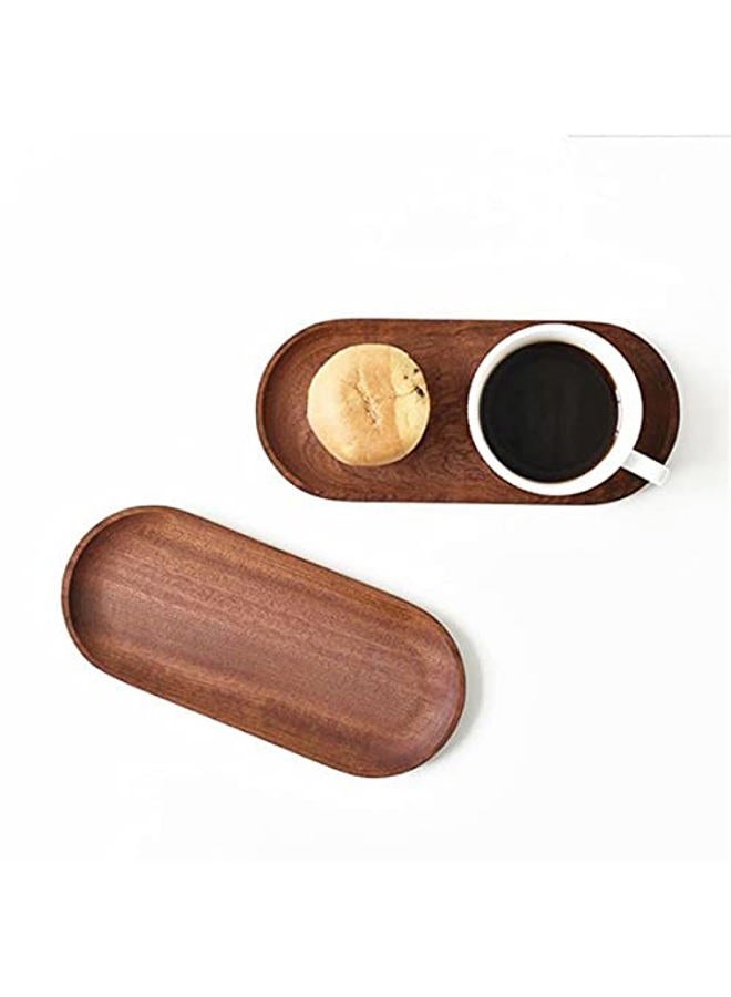 BWRMHME Mini Serving Tray for Jewellery Key Coin Set of 2, Oval Ebony Wood Natural Dessert Cup Tray, Small Wooden Cheese Plate, Tableware Decorative Tray (2) - Image 5