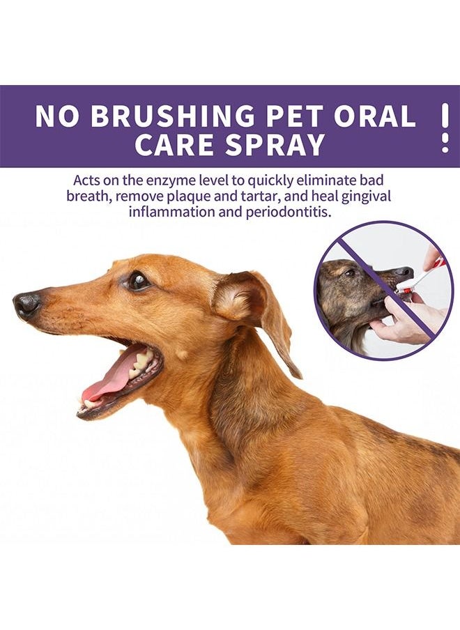 YEGBONG - Dogs & Cats Oral Spray Clean Teeth, Pet Clean Teeth Cleaning Spray for Dogs & Cats, Pet Bad Breath Treatment, Pet Breath Freshener Spray Care Cleaner, Targets Tartar & Plaque Eliminate Bad Breath - Image 1
