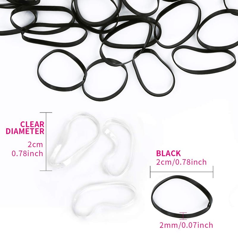 YGDZ 4000pcs Hair Rubber Bands, Clear Black Elastic Hair Ties Toddlers Girls Baby Hair Elastics Mini Small Braids Rubber Bands(Black+Clear) - Image 2
