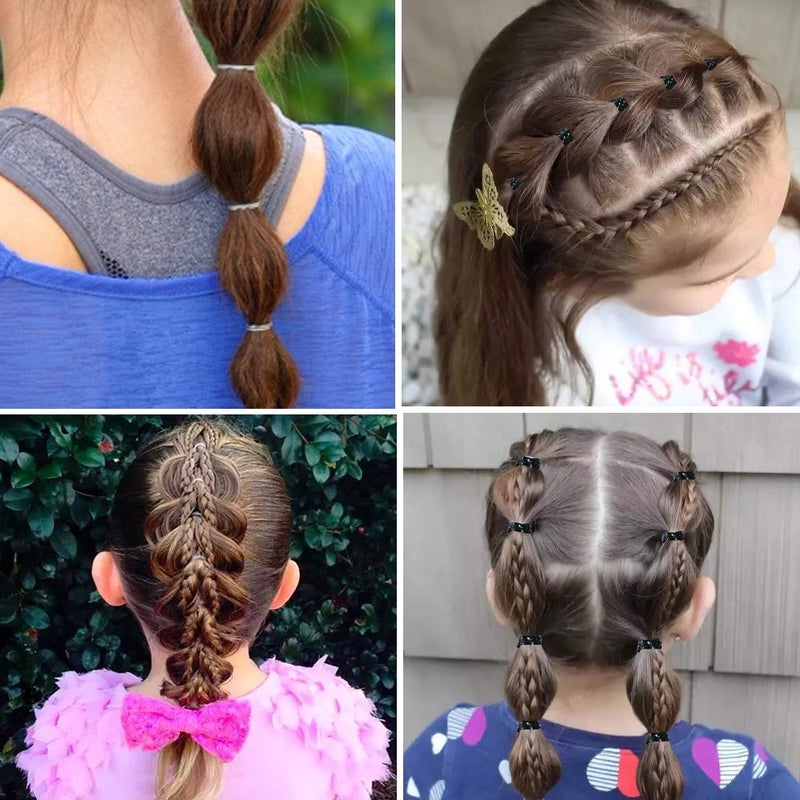 YGDZ 4000pcs Hair Rubber Bands, Clear Black Elastic Hair Ties Toddlers Girls Baby Hair Elastics Mini Small Braids Rubber Bands(Black+Clear) - Image 5