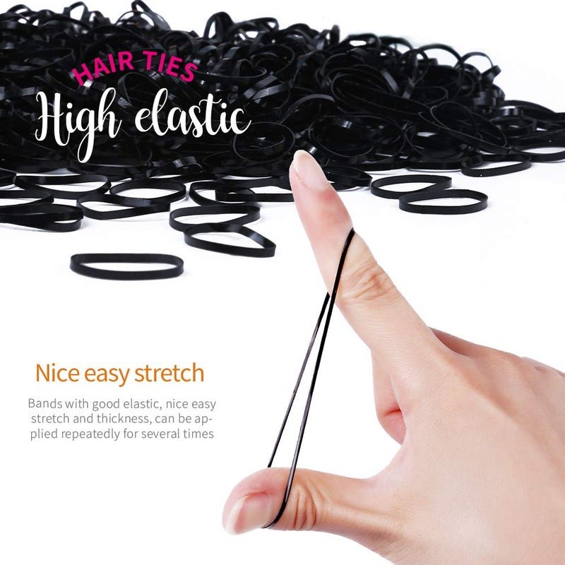 YGDZ 4000pcs Hair Rubber Bands, Clear Black Elastic Hair Ties Toddlers Girls Baby Hair Elastics Mini Small Braids Rubber Bands(Black+Clear) - Image 4