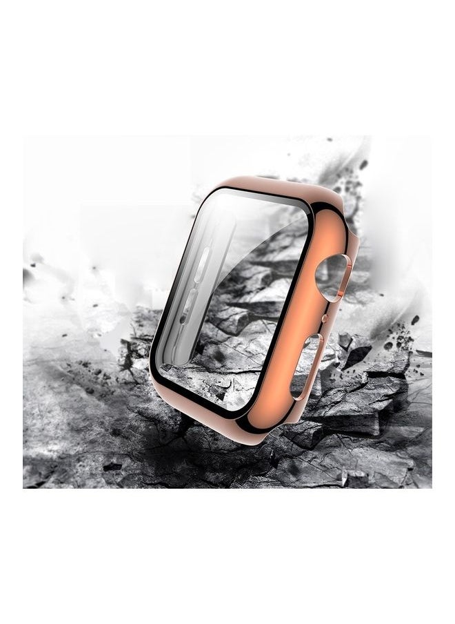 NIBEMINENT - unisex For Apple Watch Series 3, 2 And 1 Electroplated Pc Case + Tempered Film Integrated Protective Cover - Image 1