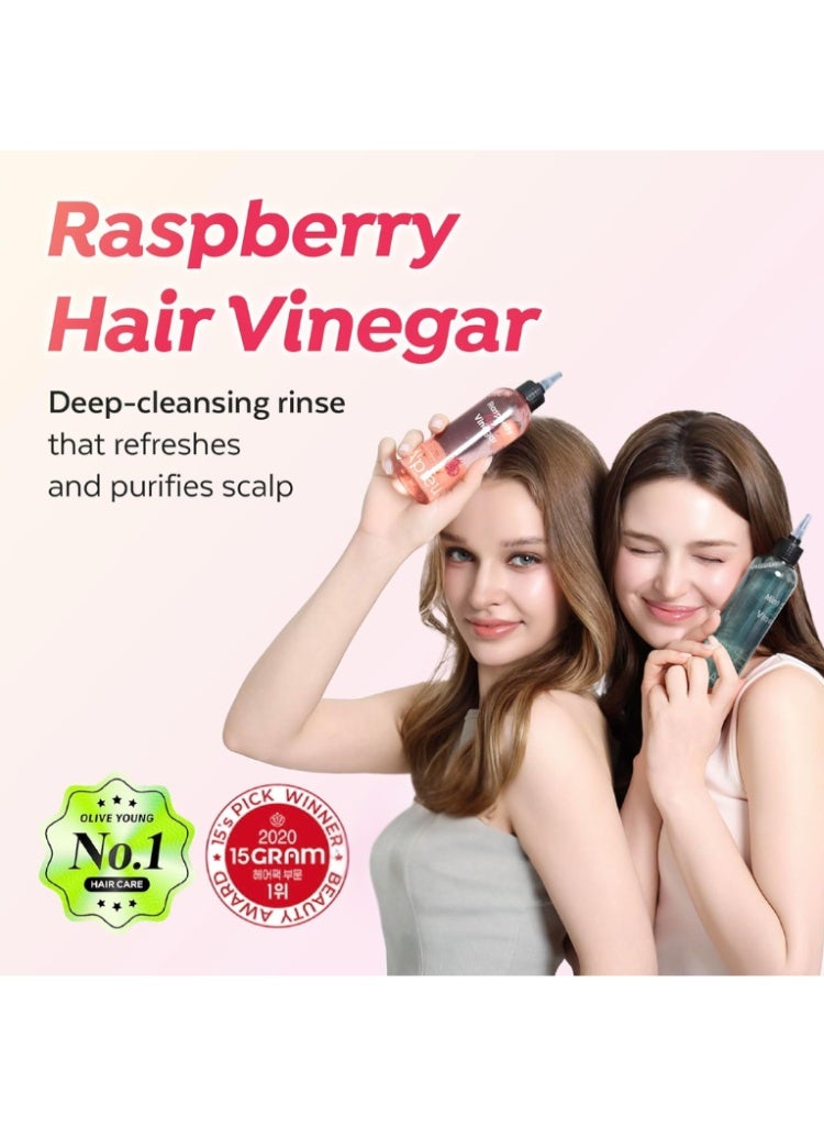A'pieu Raspberry Hair Vinegar 200ml – Scalp Balancing Paraben & Sulfate Free Hair Treatment for Shiny Hair - Image 2
