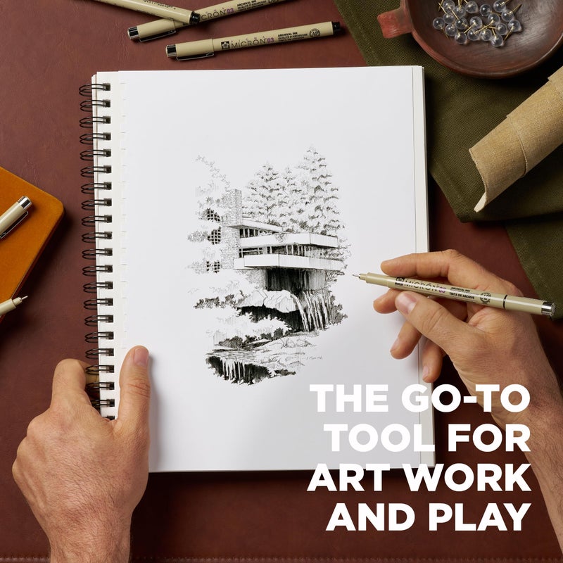 SAKURA Pigma Micron Fineliner Pens, 003 Tip Size, Archival Black Ink, 6PK 50033 - Image 3