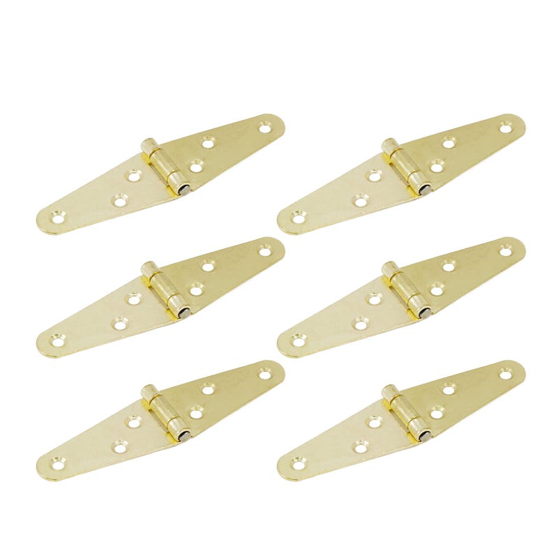 Geesatis 2 inch Strap Hinges Heavy Duty Gate Hinges Cabinet Latch Door Hinge with Mounting ScrewsIronGold ColorPack of 6 - Image 2