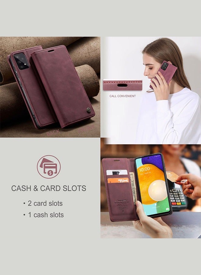 Motim Samsung Galaxy A53 Wallet Phone Case with Card Holder, Leather Kickstand Phone Case for Samsung Galaxy A53, Scratch Resistant Anti-Fall and Full Shockproof Protective Cover Magnetic Flip Cover  - Image 5