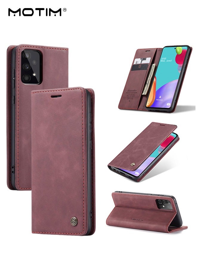 Motim Samsung Galaxy A53 Wallet Phone Case with Card Holder, Leather Kickstand Phone Case for Samsung Galaxy A53, Scratch Resistant Anti-Fall and Full Shockproof Protective Cover Magnetic Flip Cover  - Image 1