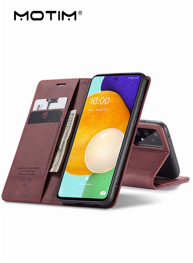 Motim Samsung Galaxy A53 Wallet Phone Case with Card Holder, Leather Kickstand Phone Case for Samsung Galaxy A53, Scratch Resistant Anti-Fall and Full Shockproof Protective Cover Magnetic Flip Cover  - Image 2