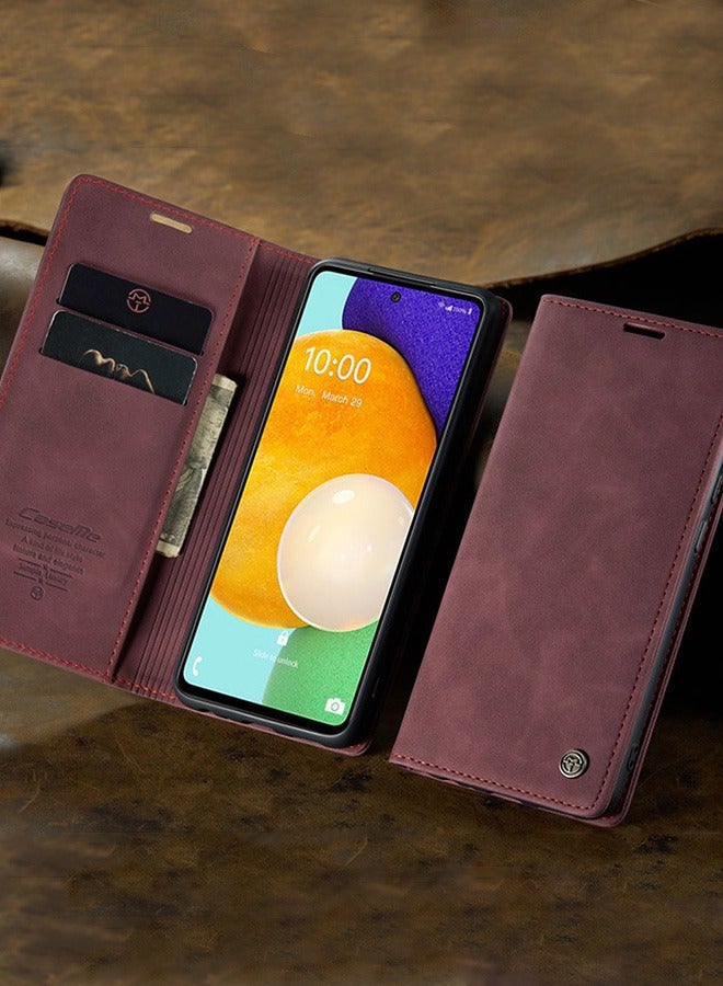 Motim Samsung Galaxy A53 Wallet Phone Case with Card Holder, Leather Kickstand Phone Case for Samsung Galaxy A53, Scratch Resistant Anti-Fall and Full Shockproof Protective Cover Magnetic Flip Cover  - Image 4