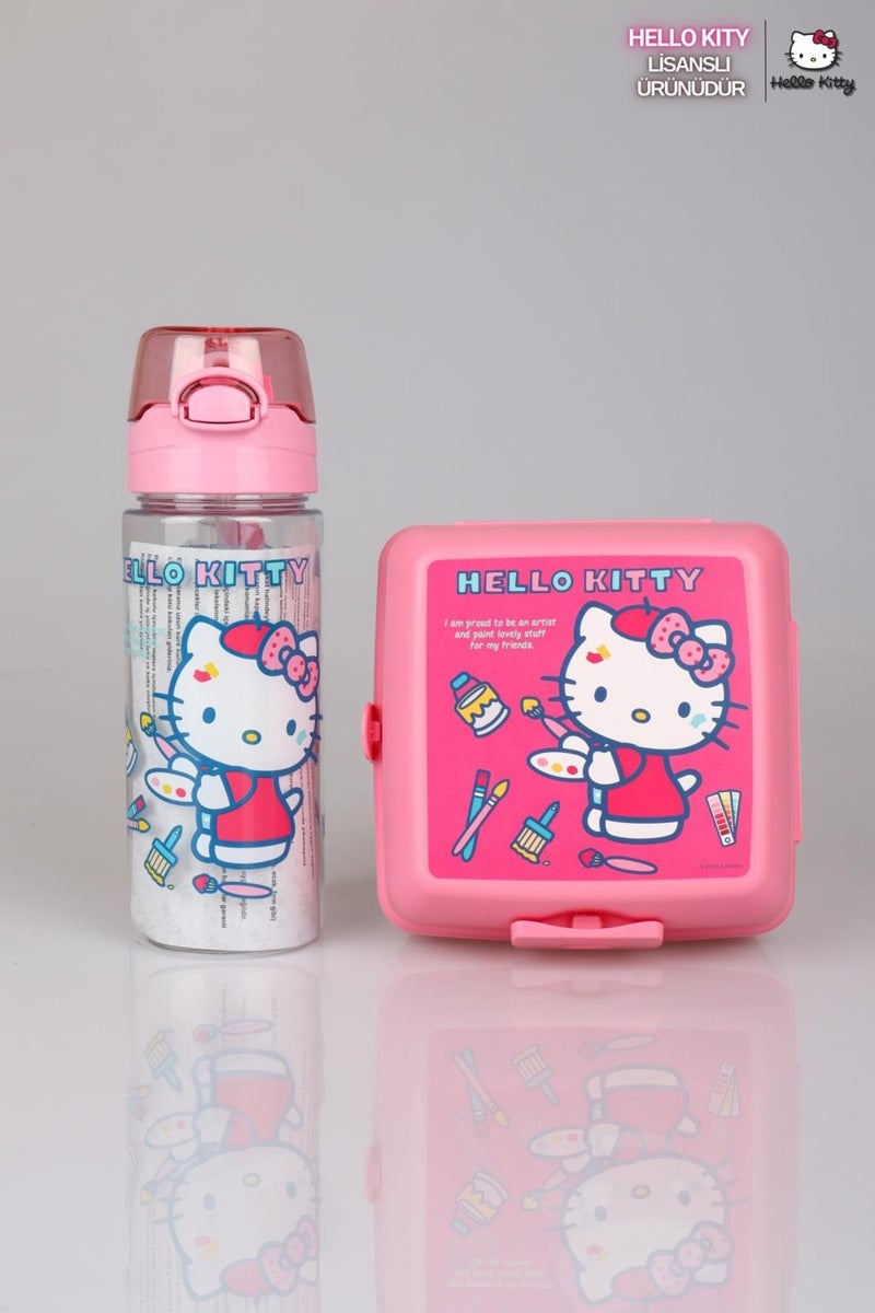 Disney New Season New Season Licensed Hello Kitty 500 ml Tritan Water Bottle and 2-Layer Lunch Box Set - Image 2