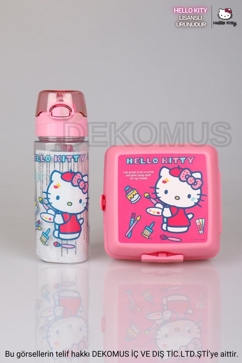 Disney New Season New Season Licensed Hello Kitty 500 ml Tritan Water Bottle and 2-Layer Lunch Box Set - Image 1