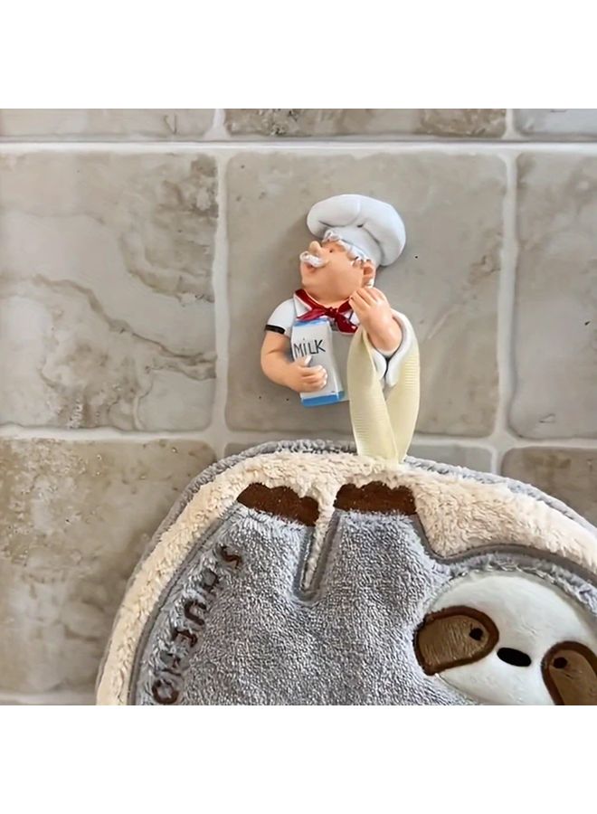 4 PCS Cartoon Chef Adhesive Hooks For Wall Organizing Power Cords Accessories - Image 5