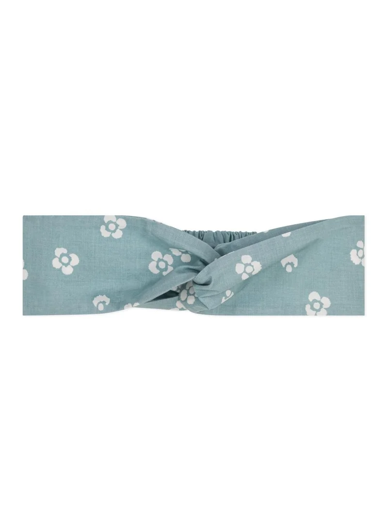 بيتي باتو Baby headband in floral-printed cotton gauze