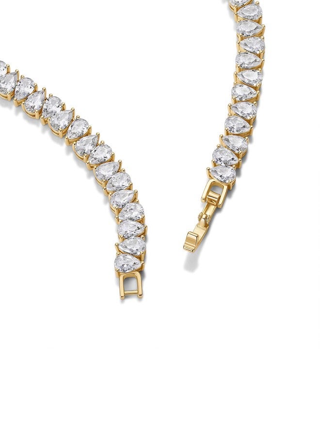 PAVOI CZ Tennis Necklace for Women, 14K Gold Plated, Yellow Gold, 18 Ines - Image 4