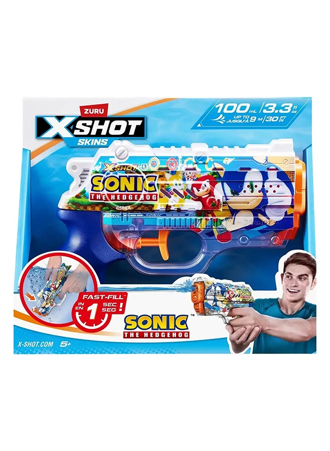 X-Shot Skins Fast-Fill Sonic the Hedgehog Nano Water Blaster - Image 1