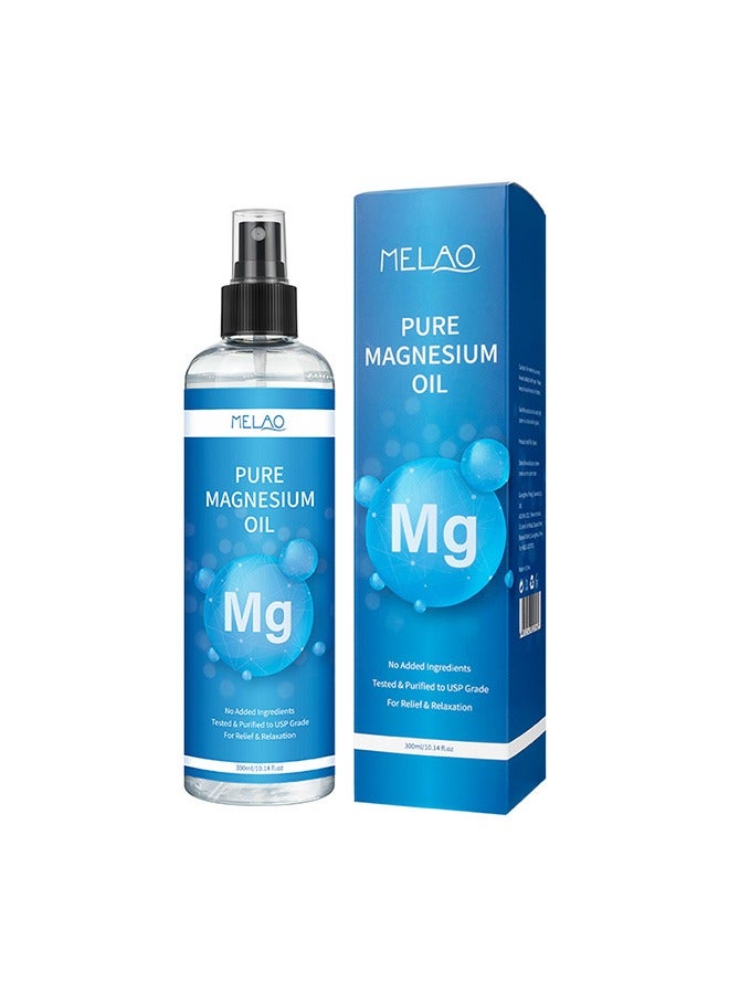 ميلاو رذاذ زيت المغنيسيوم النقي 300ML، رذاذ زيت المغنيسيوم العضوي النقي، رذاذ زيت المغنيسيوم عالي القوة تعزيز عضلة النوم تخفيف الضغط تحسين قدم النوم والرعاية المشتركة تقليل اللدغ في الجسم تخفيض زيت المغنيسيوم النقي للقدم والجسم - Image 1