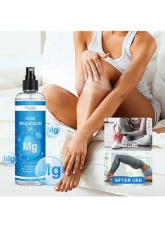 MELAO Pure Magnesium Oil Spray 300ML，Pure Organic Magnesium Oil Spray，High Strength Magnesium Spray Energy Boost Sleep Muscle Ache and Stress Relief Improve Sleep Leg and Joint Care Reduce ItchingBody Odor Reduction Topical Pure Magnesium Oil for Feet and Body  - Image 5