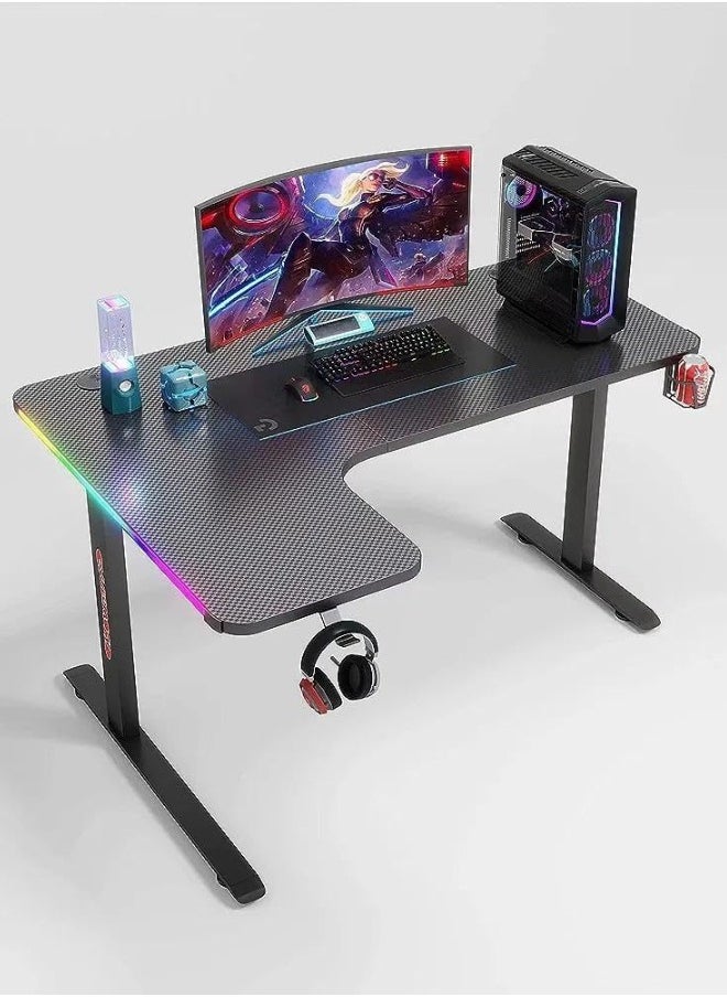 MAF furniture Black Gaming Table 160CM, with RGB LED Lights | Sleek & Durable Design for Gamers  - Image 1