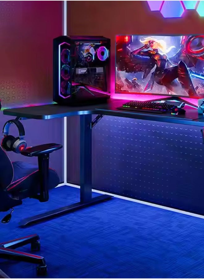 MAF furniture Black Gaming Table 160CM, with RGB LED Lights | Sleek & Durable Design for Gamers  - Image 3