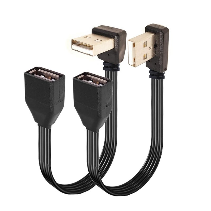 90 Degree/Straight Head USB 2.0 Extension Cable Wire Male to Female Flat Cable 26AWG for Laptops Keyboards Printers - Image 3