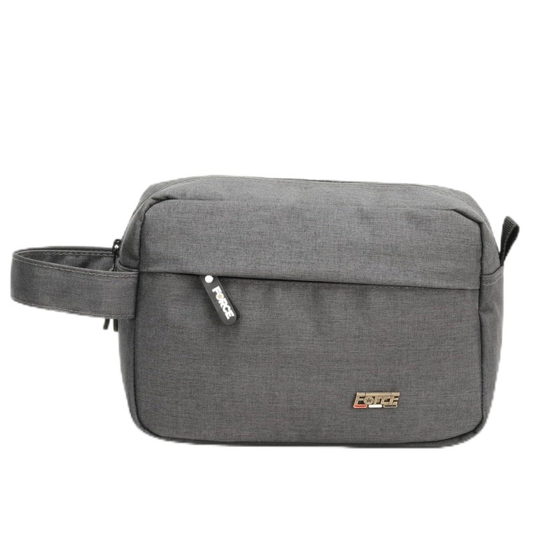 Force Premium Linen Dopp Kit | Toiletry and Accessory Handbag | Men and Women | Dark Gray