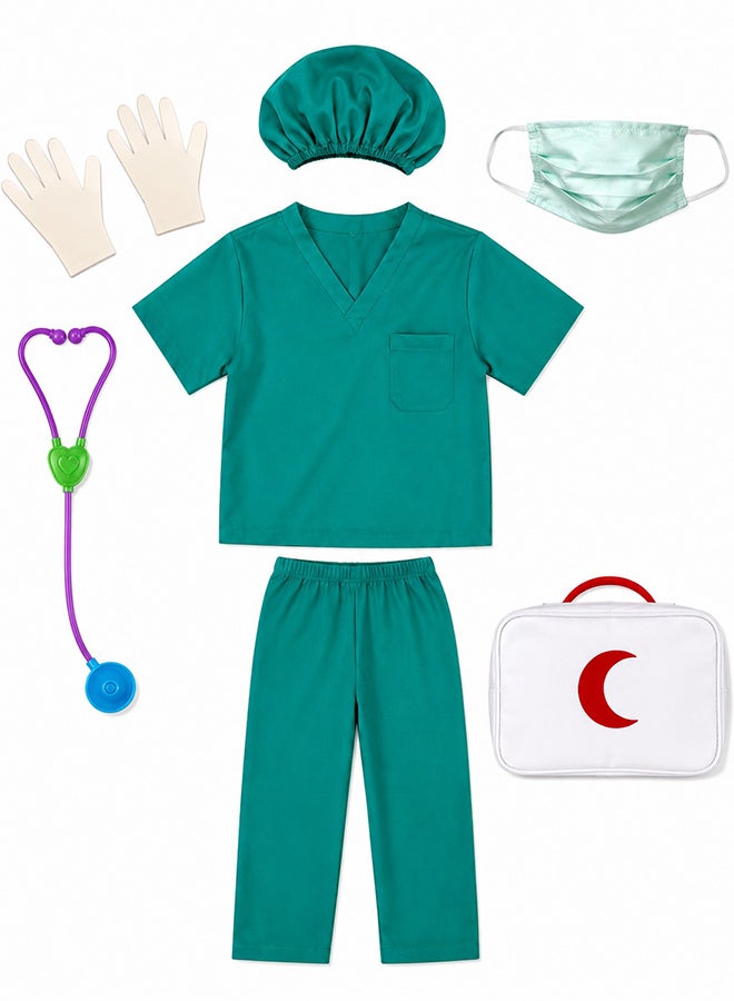 Toy Land Kids Surgeon Costume Set with Medical Accessories – Doctor Role Play Fancy Dress Outfit for Boys & Girls of age12 o 13 years - Image 1