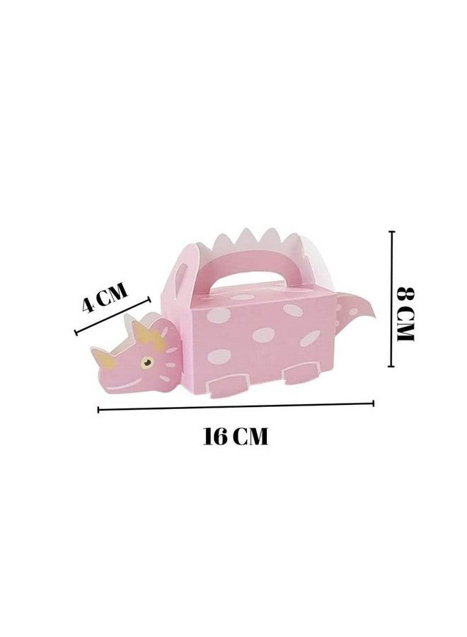 Satyam Kraft SATYAM KRAFT 20 Pcs Dinosaur Theme Folding Gift Boxes - Paper Storage Box for Chocolate, Dry Fruits, Return Gifts, Birthday, Wedding, Engagement Party Favors (Pack of 20, Pink) - Image 3