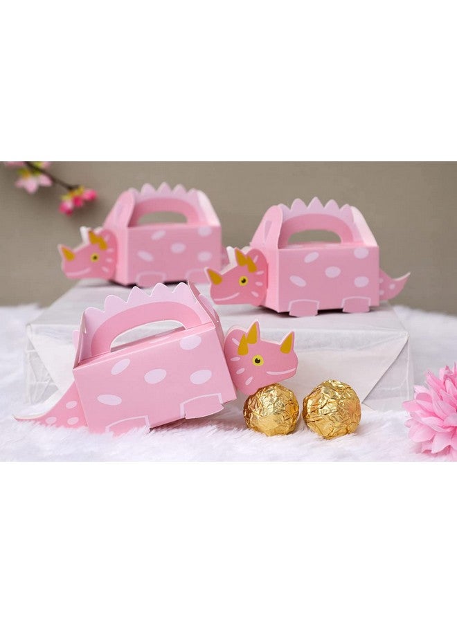 Satyam Kraft SATYAM KRAFT 20 Pcs Dinosaur Theme Folding Gift Boxes - Paper Storage Box for Chocolate, Dry Fruits, Return Gifts, Birthday, Wedding, Engagement Party Favors (Pack of 20, Pink) - Image 4