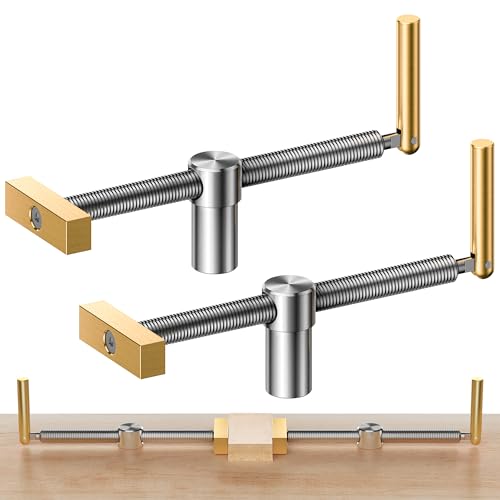 DAYDOOR Bench Dog Clamp, 3/4'' Dog Hole Clamp for Woodworking, Upgraded Adjustable Workbench Stop with Brass Handle (19mm, 2 Pack) - Image 1