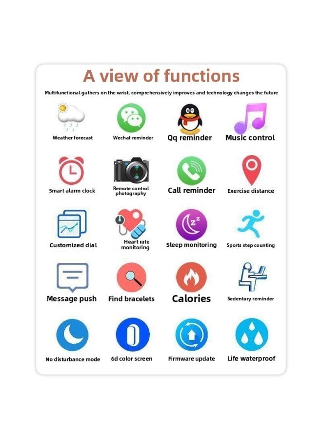 Multifunctional Smart Sports Bracelet Rechargeable Vibration Alarm Clock Running Pedometer Watch For Female High School Students For Android-Color:Very Good-looking [fashionable - Lotus Fans] With More Functions - Multifunctional Smart Version [basic Movement + Vibration Alarm Clock + Music Control]  - Image 3