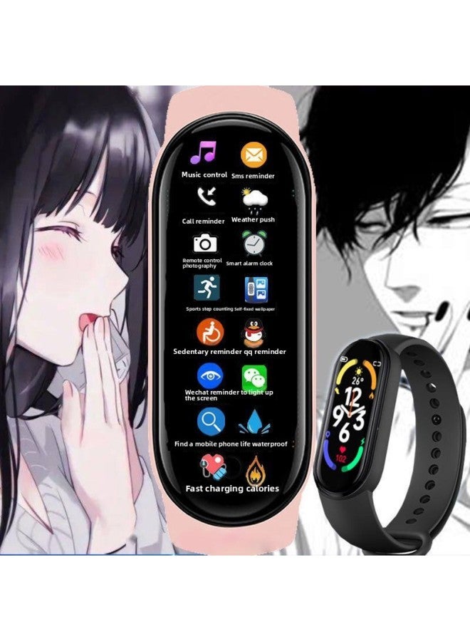 Multifunctional Smart Sports Bracelet Rechargeable Vibration Alarm Clock Running Pedometer Watch For Female High School Students For Android-Color:Very Good-looking [fashionable - Lotus Fans] With More Functions - Multifunctional Smart Version [basic Movement + Vibration Alarm Clock + Music Control]  - Image 2