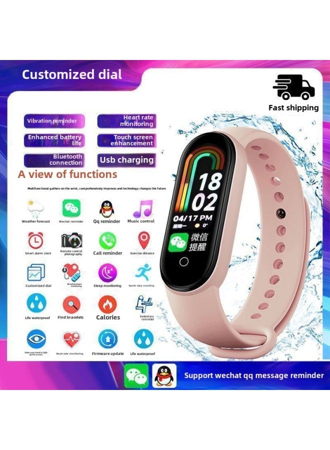 Multifunctional Smart Sports Bracelet Rechargeable Vibration Alarm Clock Running Pedometer Watch For Female High School Students For Android-Color:Very Good-looking [fashionable - Lotus Fans] With More Functions - Multifunctional Smart Version [basic Movement + Vibration Alarm Clock + Music Control]  - Image 1
